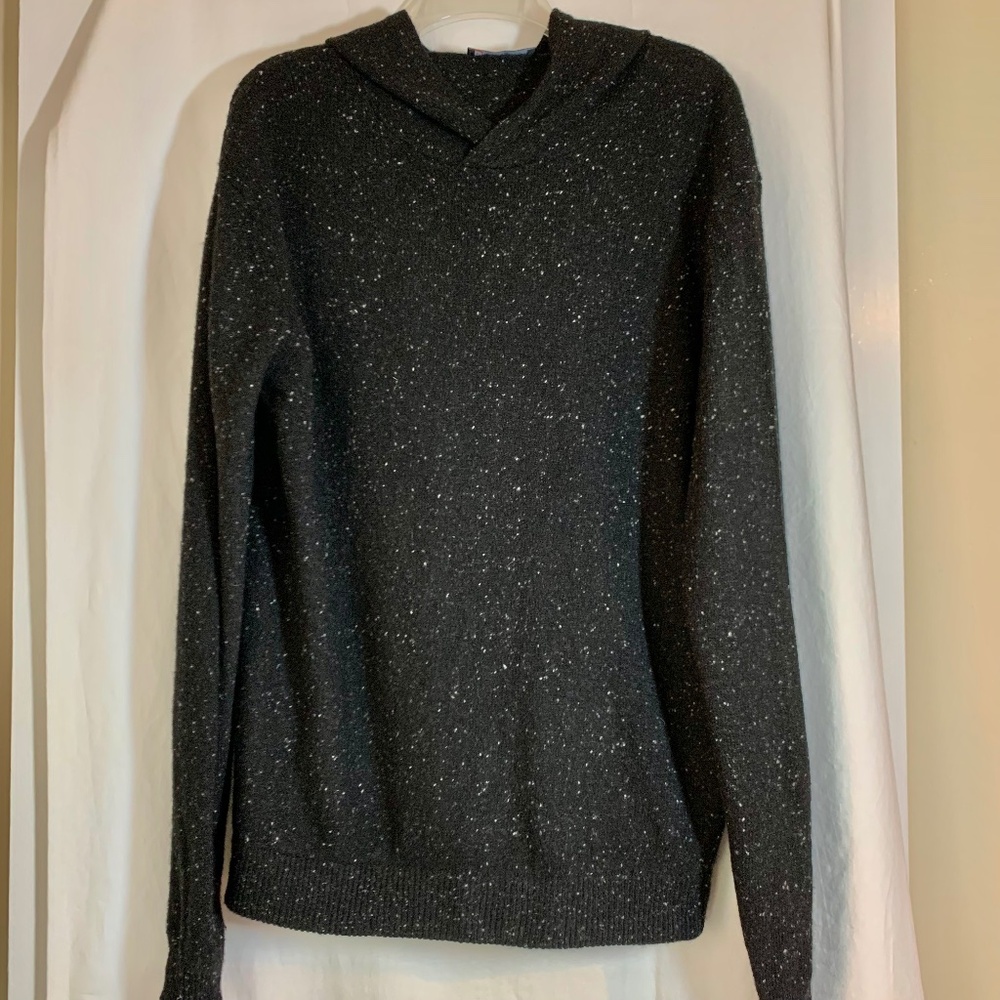 Donald Ross Sport men's black 'The Tucker' Donegal Flecked Hoodie Sweater